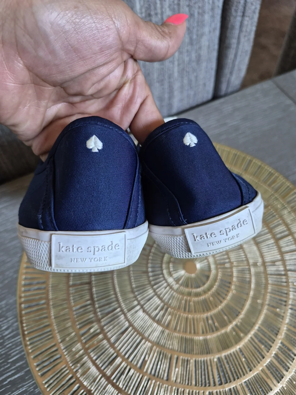 kate spade Tennison Navy Canvas Low-Top Sneakers with White Laces